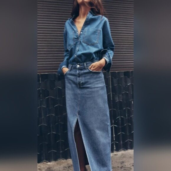 ZARA DENIM SKIRT - Picture 2 of 11